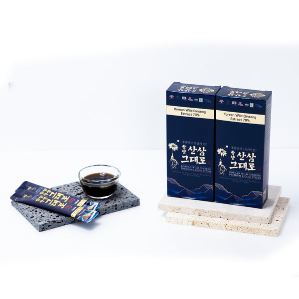 프리미엄 산삼그대로 - 100% 천연, 지리산 깊은 곳에서 스스로 자생한  함양산삼이 70%나 들어 있는 찐한 엑기스