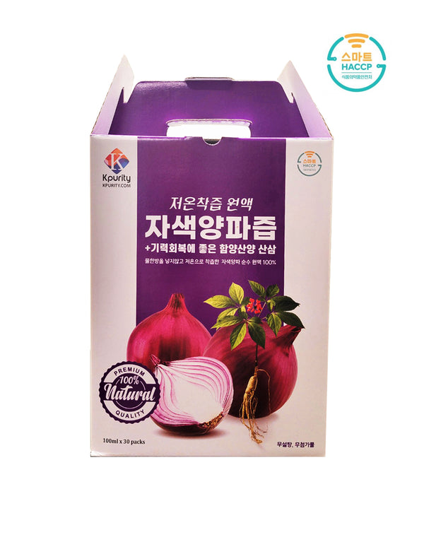 함양산삼 자색 양파즙, 저온 착즙원액, 100% 진액 (100ml x 30개입) -