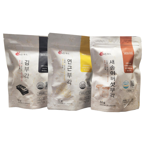 건강한 기름, 즉염으로 한번만 튀긴 부각 - 3종세트(새송이버섯부각+연근부각+김부각)