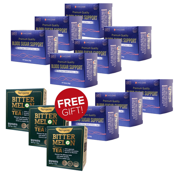 [혈당개선 당케어 세트 총 9박스 6+3] 6박스 당케어 골드 (500mg x 60정 ) + 3박스 당케어골드+여주차 3박스